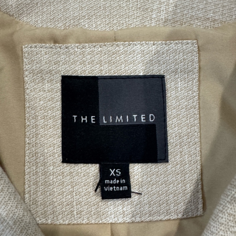 Beige Linen Blend Blazer XS Tailored Work Office Jacket The Limited - Picture 7 of 7